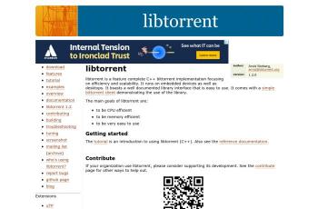 www.libtorrent.org screenshot